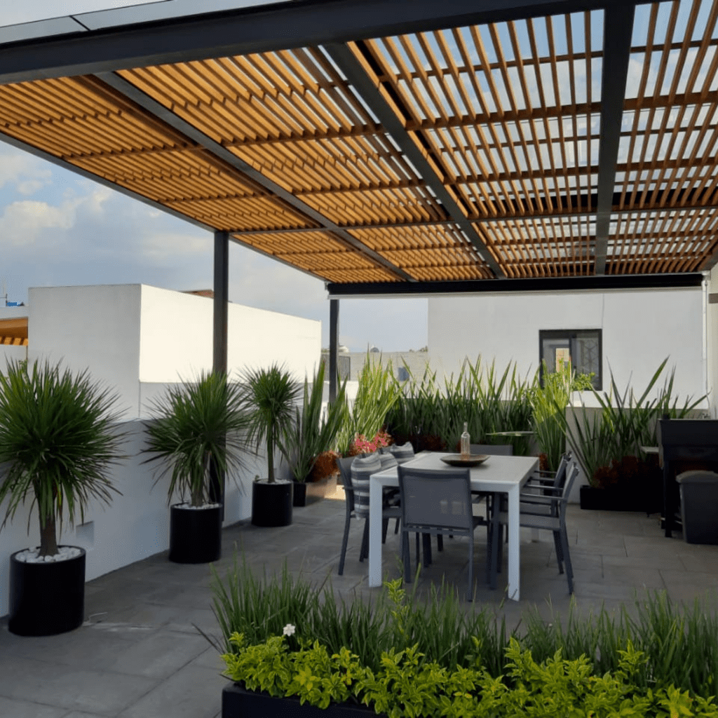 Luxury Steel & Wood Shade Structure