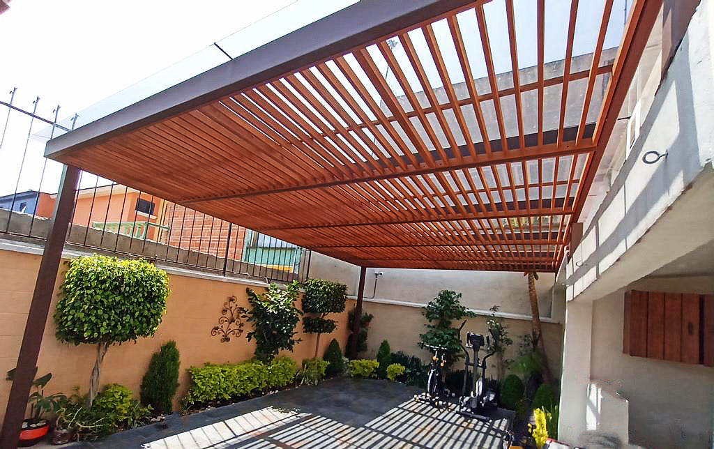 Luxury Steel & Wood Shade Structure